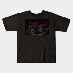 Black Panther Art - Flower Bouquet with Glowing Edges 3 Kids T-Shirt